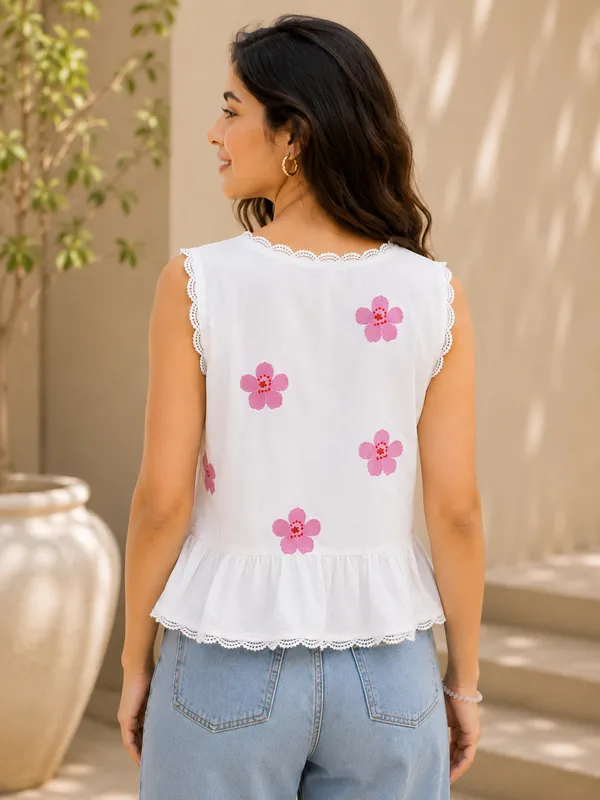 White_X_Petal_Women'S_Top