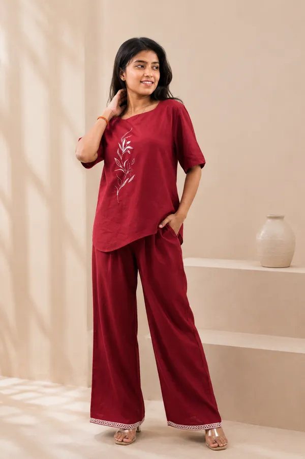 Crimson_x_Grace_Maroon_Embroidered_Co-ord