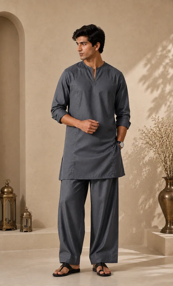 Grey_X_Signature_Kurta_Pajma_Set