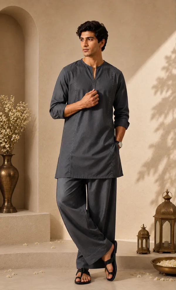 Grey_X_Signature_Kurta_Pajma_Set