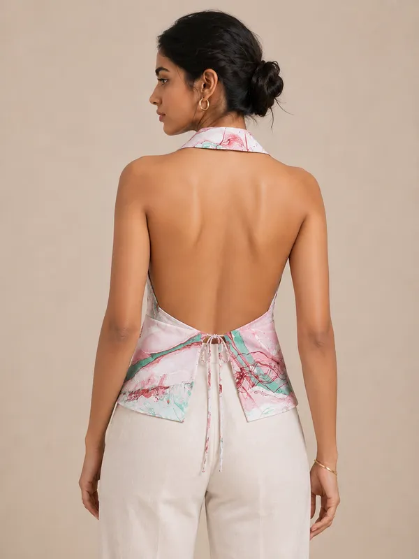 Pink_X_Marble__Halter_Neck_Crop_Top_For_Women