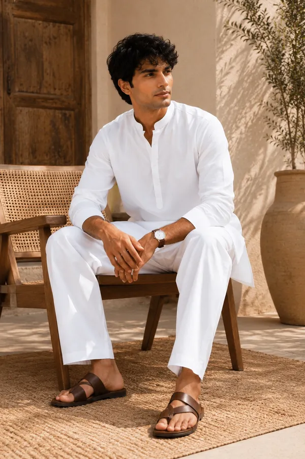 Royale_X_White_Plain_Kurta_Pajama_set