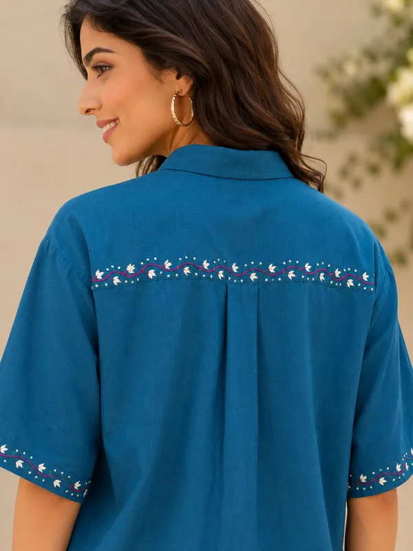 Teal_X_Escape_Embroidered_Co-Ord