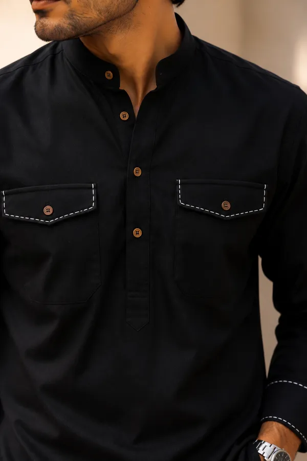Virsa_X_Kantha_Stitch_Black_Kurta_Pajama_Set