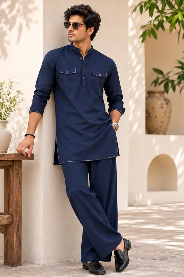Virsa_X_Kantha_Stitch_Navy_Kurta_Pajama_Set