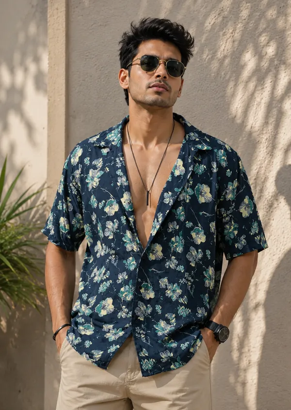 Blue_X_Flower_Oversized_Shirt