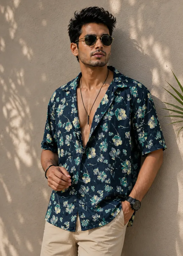 Blue_X_Flower_Oversized_Shirt