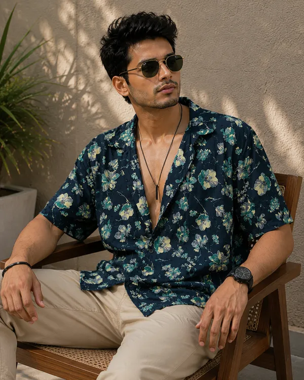 Blue_X_Flower_Oversized_Shirt