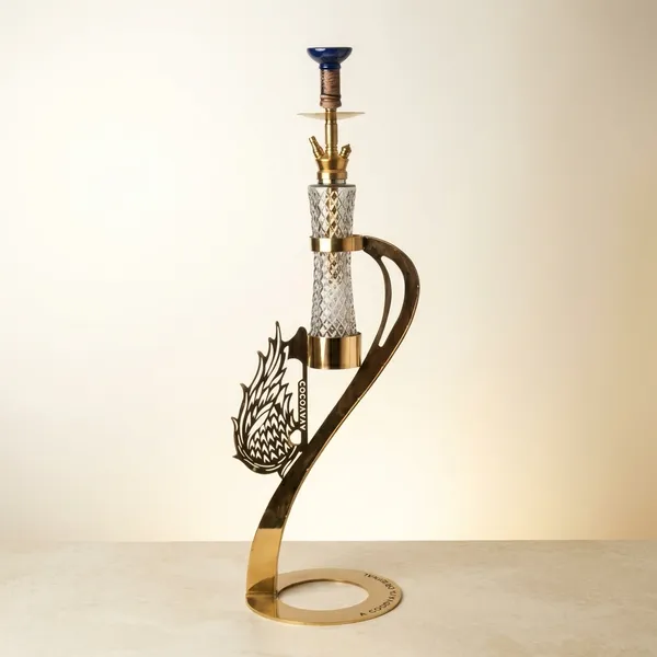 Golden_And_White_Glass,_Stainless_Steel,_Aluminum_Alloy_Hookah_For_Adults,_Hookah_Use,_Home_Lounge