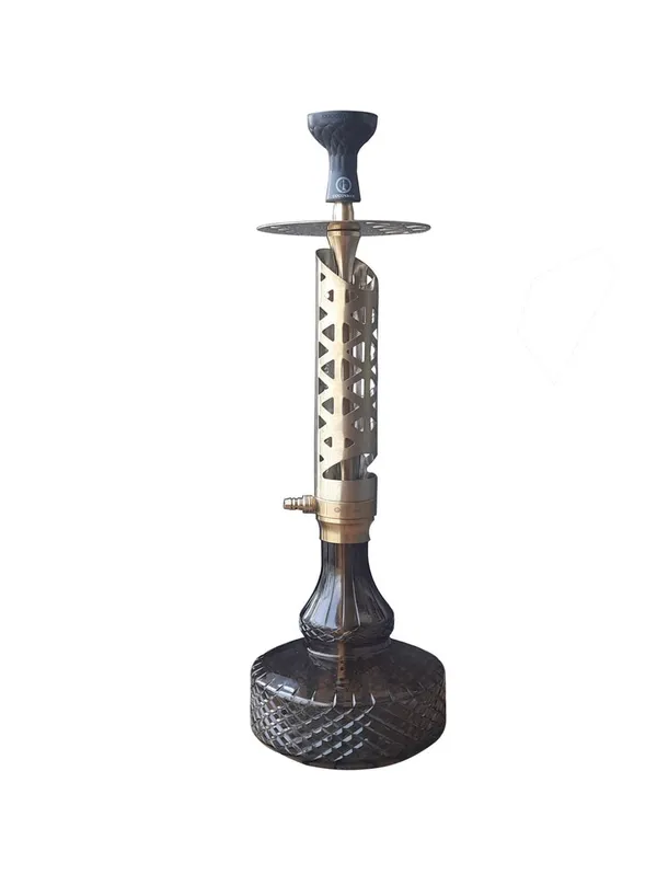 Brown_And_Golden_Glass,_Stainless_Steel,_Aluminum_Alloy_Hookah_For_Adults,_Hookah_Use,_Home_Lounge