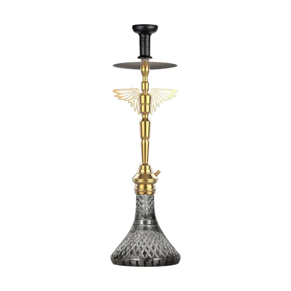Golden_And_Black_Glass,_Stainless_Steel,_Aluminum_Alloy_Hookah_For_Adults,_Hookah_Use,_Home_Lounge