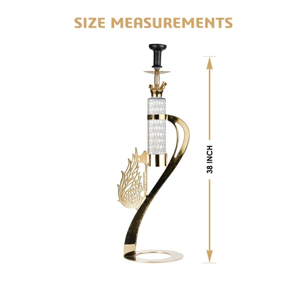 Golden_And_White_Glass,_Stainless_Steel,_Aluminum_Alloy_Hookah_For_Adults,_Hookah_Use,_Home_Lounge