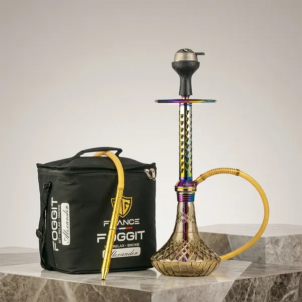 Copper_Brown_And_Golden_Glass,_Stainless_Steel,_Aluminum_Alloy,_Silicone,_600D_Oxford_Polyester_Carry_Bag_Hookah_With_Carry_Bag_For_Adults,_Hookah_Use,_Travel