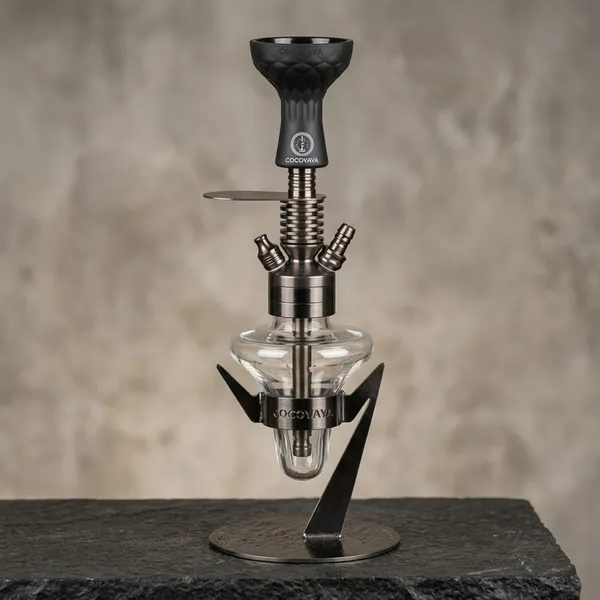 Black_And_White_Glass,_Stainless_Steel,_Aluminum_Alloy_Hookah_For_Adults,_Hookah_Use,_Home_Lounge