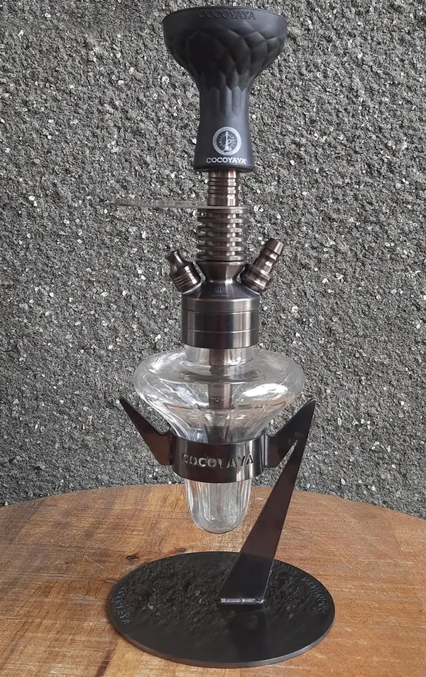 Black_And_White_Glass,_Stainless_Steel,_Aluminum_Alloy_Hookah_For_Adults,_Hookah_Use,_Home_Lounge