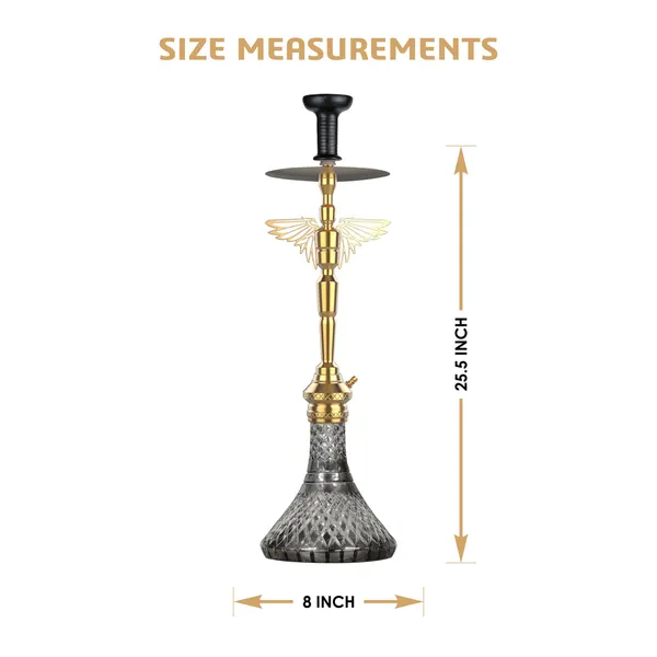 Golden_And_Black_Glass,_Stainless_Steel,_Aluminum_Alloy_Hookah_For_Adults,_Hookah_Use,_Home_Lounge