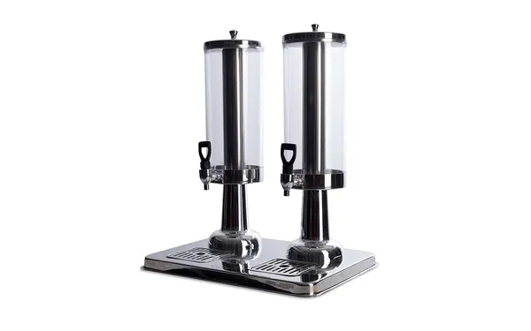 Double_Juice_Dispenser_With_Stand_6l_Capacity_Clear_Acrylic_With_Chrome_Base