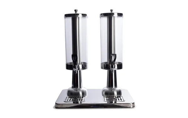 Double_Juice_Dispenser_With_Stand_6l_Capacity_Clear_Acrylic_With_Chrome_Base