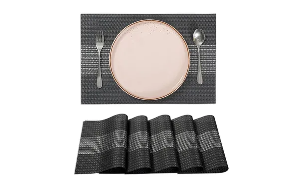 Woven_Table_Placemats_Set_Black_With_Striped_Pattern_Heat_Resistant_Dining_Mats_Set_Of_6