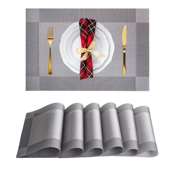 Table_Place_Mat_Set_Dark_Silver_Elegant_Woven_Design_Pack_Of_6