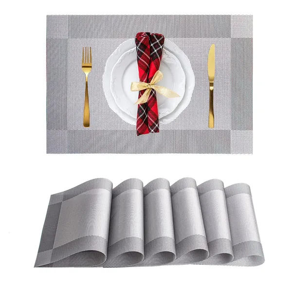 Placemats_Set_Of_6_Silver_Grey_Table_Mats_Dining_Table_Decor