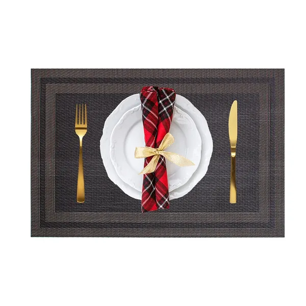 Placemats_Set_Of_6_Black_With_Gold_Border_42_X_28_Cm_Dining_Table_Mats