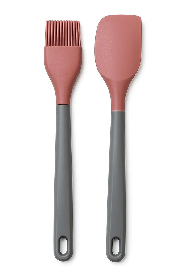 Silicone_Kitchen_Basting_Brush_And_Spatula_Set_Pink_And_Grey_30_Cm_Cooking_Tools_With_Ergonomic_Handles_2_Piece_Baking_And_Grilling_Utensils_Color_May_Vary