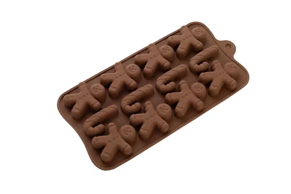 Silicone_Chocolate_Mold_Gingerbread_Man_And_Candy_Cane_Shape_Brown_3d_Design_For_Baking_And_Candy_Making