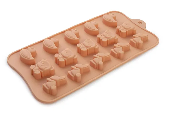 Silicone_Chocolate_Mold_Animal_Shapes_15_Cavity_Baking_Tray_Peach_Color