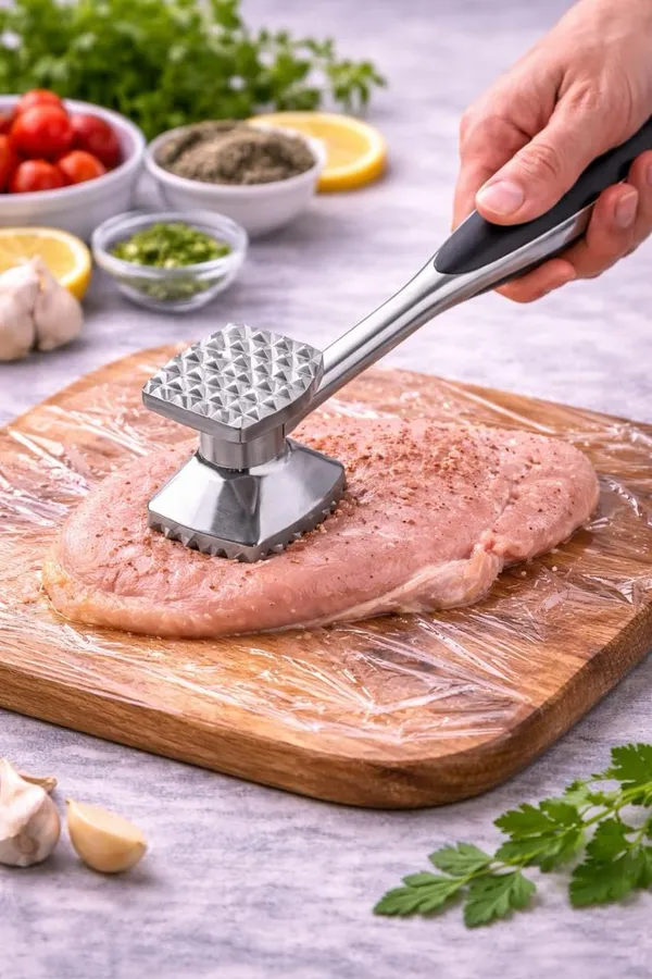 Meat_Tenderizer_Hammer_Dual_Sided_Textured_Head_Stainless_Steel_Ergonomic_Non_Slip_Grip_Silver_And_Black