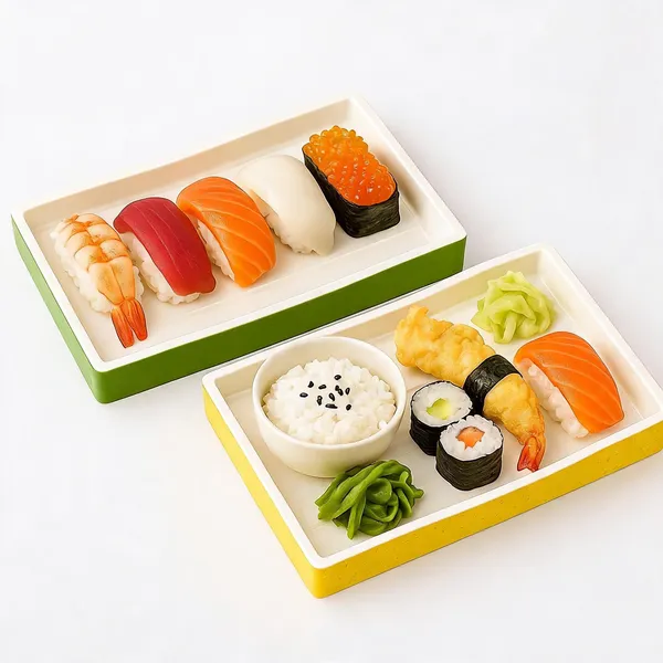Melamine_Japanese_Style_Sushi_Serving_Set_With_Trays_And_Bowl