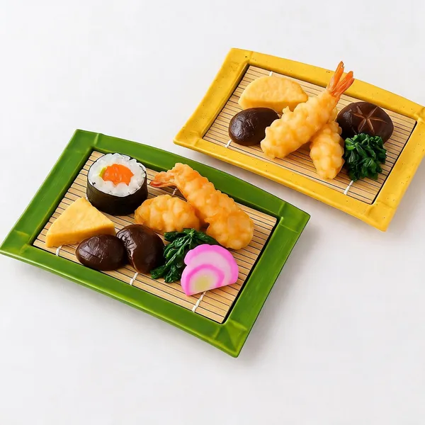 Plastic_Japanese_Style_Sushi_Serving_Set_With_Bamboo_Mat_Set_Of_2