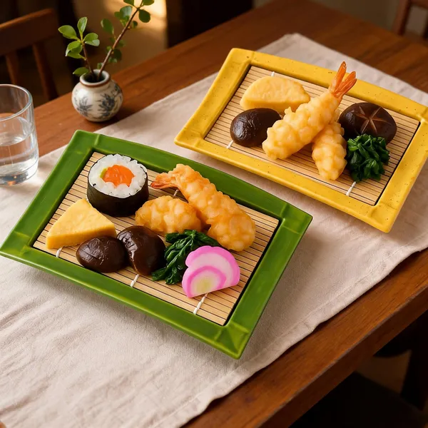 Plastic_Japanese_Style_Sushi_Serving_Set_With_Bamboo_Mat_Set_Of_2