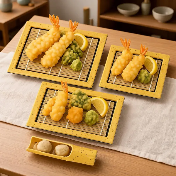 Plastic_Japanese_Style_Bamboo_Mat_Print_Tempura_Serving_Set