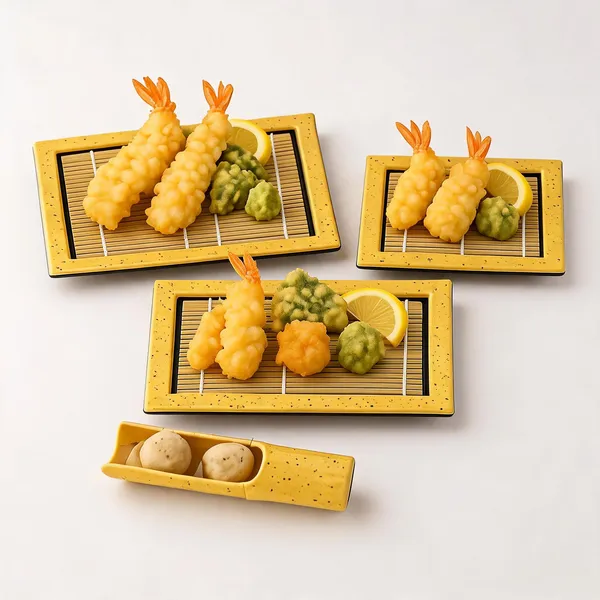 Plastic_Japanese_Style_Bamboo_Mat_Print_Tempura_Serving_Set