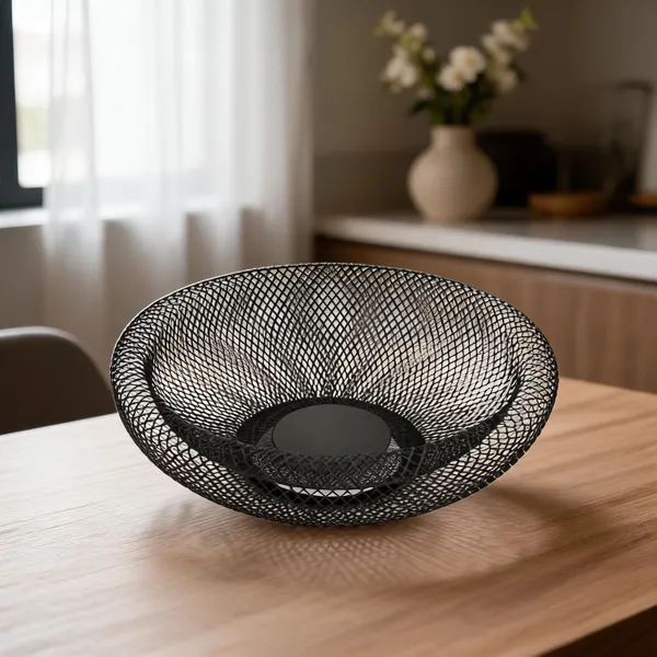 Stainless_Steel_Modern_Diamond_Mesh_Round_Fruit_Bowl_Black