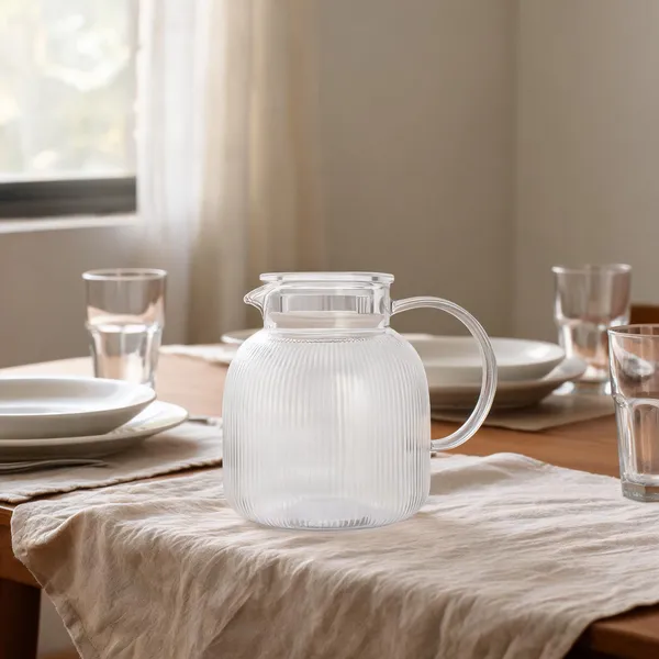 Borosilicate_Glass_Ribbed_Water_Pitcher_With_Lid_Clear