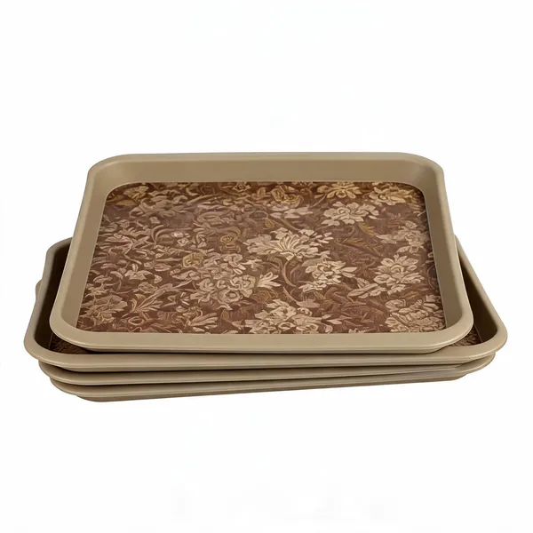 Plastic_Floral_Pattern_Brown_Serving_Tray