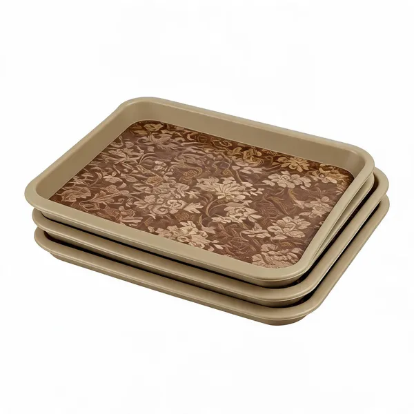 Plastic_Floral_Pattern_Brown_Serving_Tray