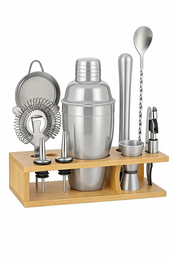 Plastic_11-Piece_Cocktail_Shaker_Set_With_Wooden_Stand