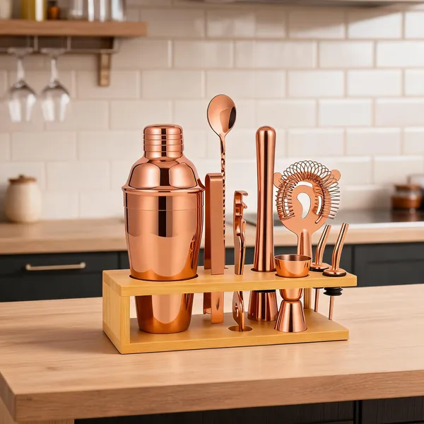Plastic_Rose_Gold_11-Piece_Cocktail_Shaker_Bar_Set_With_Stand