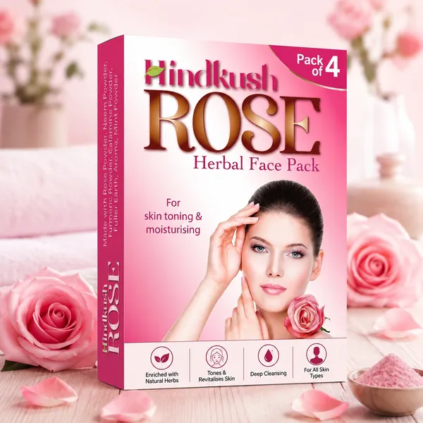 Hindkush_Rose_Herbal_Face_Pack_25Gm_X_4