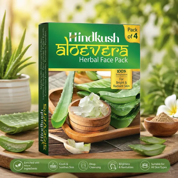 Hindkush_Aloevera_Herbal_Face_Pack_25Gm_X_4