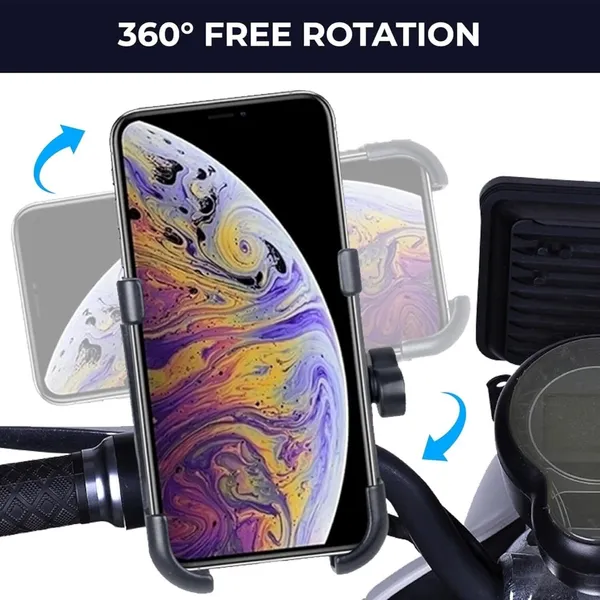 Black_Bike_Mobile_Holder_Iron_Body_For_Riders
