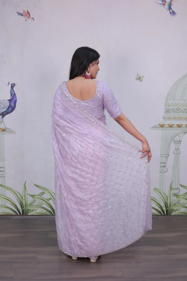 Lavender_Crystal_Fabric_Embroidered_Beaded_Saree_For_Women