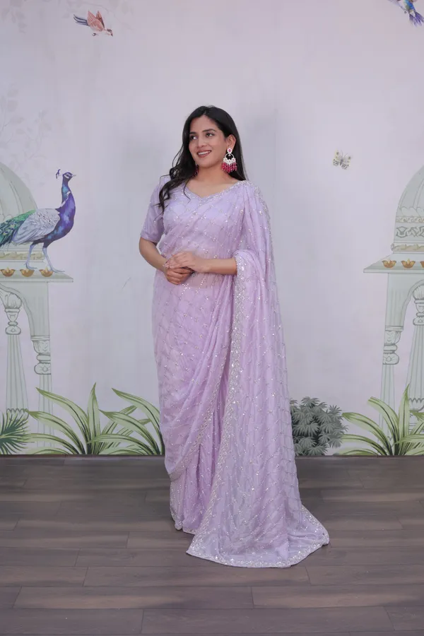 Lavender_Crystal_Fabric_Embroidered_Beaded_Saree_For_Women
