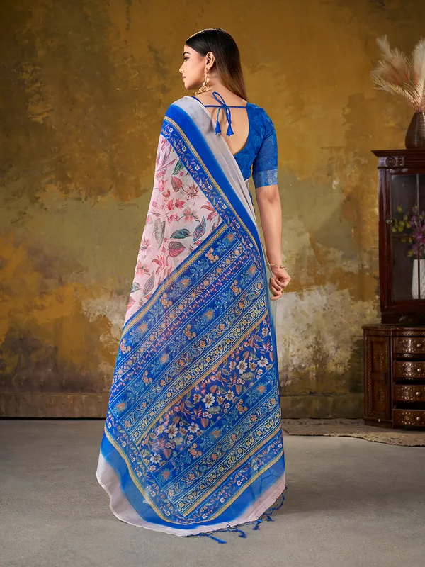 Premium_Digital_Print_Saree_With_Royal_Blue_Pallu_Default_Title