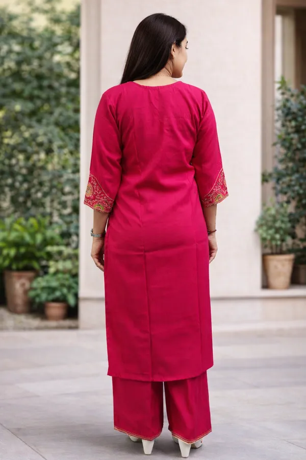 Rani_Pink_Roman_Silk_Embroidered_Kurta_Palazzo_Set_For_Women