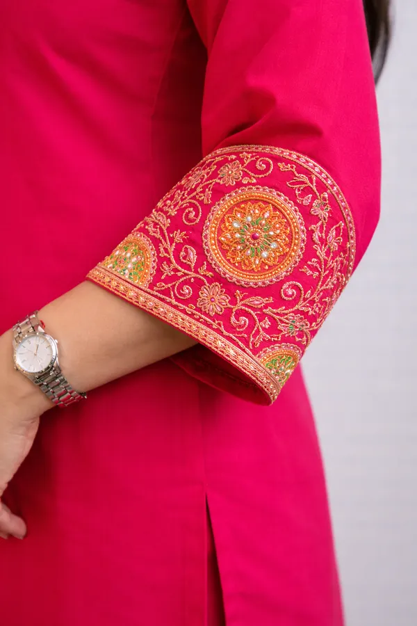 Rani_Pink_Roman_Silk_Embroidered_Kurta_Palazzo_Set_For_Women