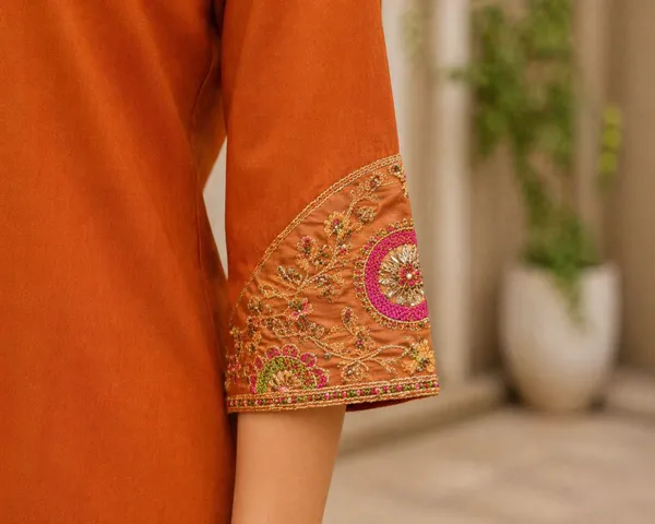 Rust_Orange_Roman_Silk_Embroidered_Khatli_Work_Palazzo_Set_For_Women